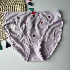 Victoria's Secret Stretch Cotton High-Leg Brief Panty Purple Watermelon M NEW